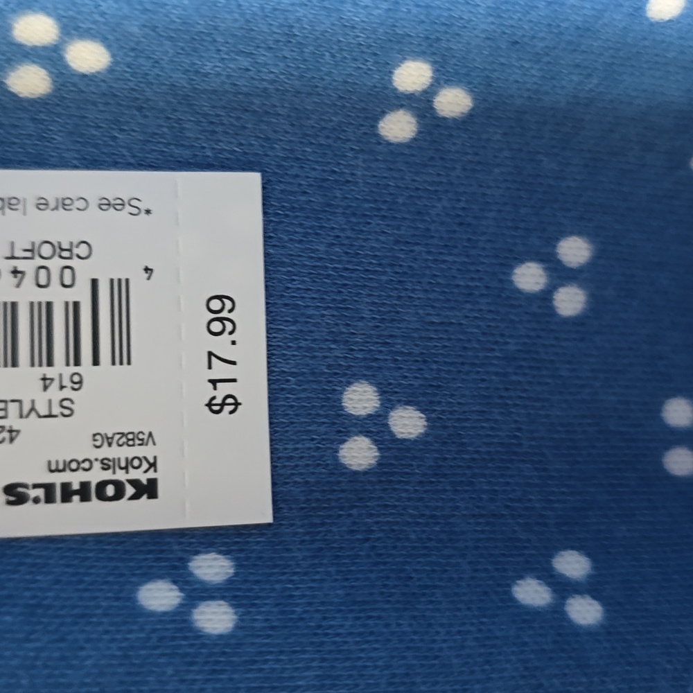 CROFT AND BARROW WOMEN'S PLUS SIZE BLUE & WHITE SHORT SLEEVES COTTON TOP SIZE 3X - Picture 5 of 12